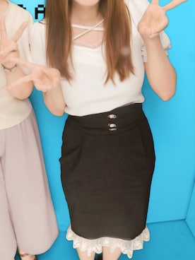 「me（ミイ）のアイテム（スカート）」を使った、yuさん（レディース・161cm）の夏コーディネート