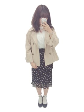 「AS KNOW AS PINKY（アズノゥアズピンキー）のアイテム（トレンチコート）」を使った、sまりー＊+°さん（レディース・161cm）の春コーディネート