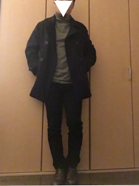 「URBAN RESEARCH（アーバンリサーチ）のアイテム（ピーコート）」を使った、tacaoさん（メンズ・163cm）の秋コーディネート