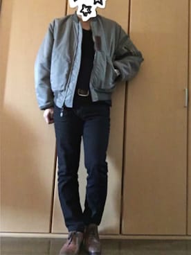 「Pherrow's（フェローズ）のアイテム（ミリタリージャケット）」を使った、tacaoさん（メンズ・163cm）の秋コーディネート
