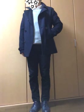 「URBAN RESEARCH（アーバンリサーチ）のアイテム（ピーコート）」を使った、tacaoさん（メンズ・163cm）の冬コーディネート
