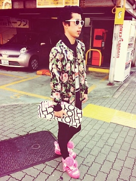 「JOYRICH」｜「アイテム（ブルゾン）」を使った、ーハールートーさん（メンズ・171cm）の春コーディネート