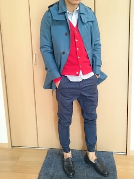 「MACKINTOSH PHILOSOPHY（ﾏｯｷﾝﾄｯｼｭ ﾌｨﾛｿﾌｨｰ）のアイテム（ステンカラーコート）」を使った、NORIさん（メンズ・172cm）の秋コーディネート