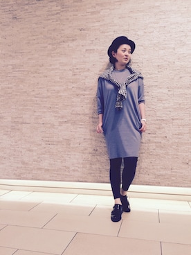 「アイテム（ワンピース、ブルー系）」を使った、MIKAさん（レディース・162cm）の春コーディネート