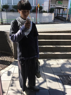 「SEXTET IMP.（セクステット アイエムピー）のアイテム」を使った、健太郎さん（メンズ・179cm）の秋コーディネート