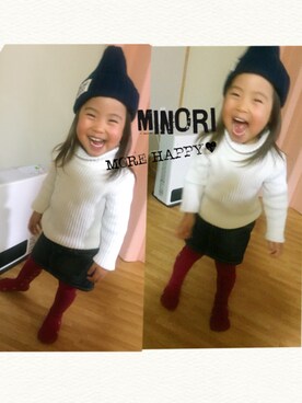 「GAP（ギャップ）のアイテム（ダッフルコート）」を使った、minosan♥︎さん（キッズ・90cm）の冬コーディネート