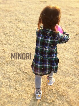 「アイテム（シャツワンピース）」を使った、minosan♥︎さん（キッズ・90cm）の春コーディネート