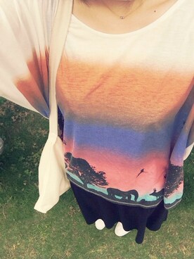 「アイテム（ワンピース、ブラック系）」を使った、ふさん（レディース）の夏コーディネート
