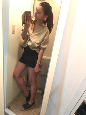 「オールバック」｜「アイテム（その他）」を使った、やましたりなさん（レディース・162cm）の夏コーディネート
