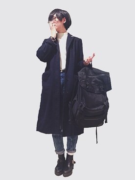「冬のSALEで買いました！（アウター）」｜「アイテム（その他アウター）」を使った、m i .さん（レディース・168cm）の冬コーディネート