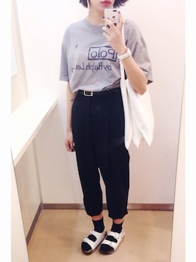 「YEVS（イーブス）のアイテム（サンダル）」を使った、m i .さん（レディース・167cm）の夏コーディネート