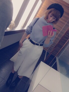 「one after another NICE CLAUP（ワンアフターアナザーナイスクラップ）のアイテム（ハンチング/ベレー帽）」を使った、えりなさん（レディース・149cm）の秋コーディネート