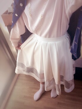 「nice claup」｜「アイテム（デニムジャケット）」を使った、えりなさん（レディース・149cm）の春コーディネート