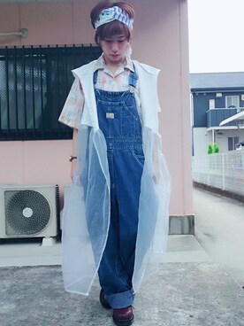 「Panamaboy（パナマボーイ）のアイテム（オールインワン・サロペット）」を使った、えりなさん（レディース・149cm）の夏コーディネート