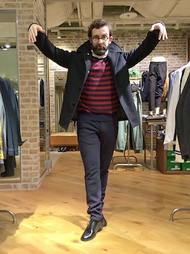 「GLOSTER（グロスター）のアイテム（その他アウター）」を使った、FREDY&GLOSTERさん（メンズ・164cm）の秋コーディネート
