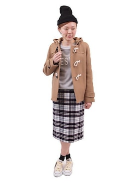 「アイテム（ダッフルコート）」を使った、FREDY&GLOSTERさん（レディース・161cm）の冬コーディネート