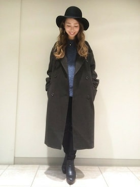 「JEANASIS（ジーナシス）のアイテム（チェスターコート）」を使った、JEANASIS札幌ステラプレイス店STAFFさん（レディース・160cm）の秋コーディネート