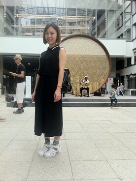 「MONKI（モンキ）のアイテム（ポロシャツ）」を使った、karenaaaさん（レディース・155cm）の夏コーディネート