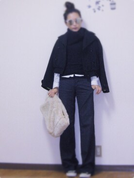 「D&G（ディーアンドジー）のアイテム（ジャケット/アウター）」を使った、rebornさん（レディース・158cm）の冬コーディネート