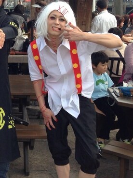 「手作りのアイテム（その他、ホワイト系）」を使った、RYUMAさん（メンズ・171cm）の秋コーディネート