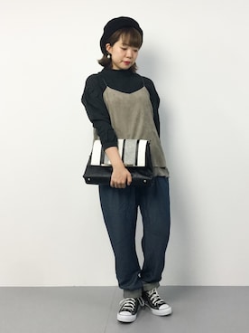 「アイテム（キャミソール、ベージュ系）」を使った、こうださん（レディース・152cm）の夏コーディネート