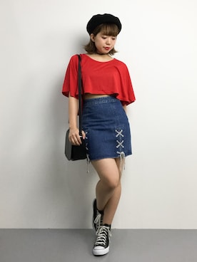 「LOWY（ロヴィ）のアイテム」を使った、こうださん（レディース・152cm）の夏コーディネート