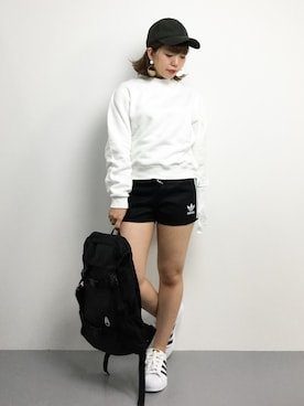 「CLANE（クラネ）のアイテム（スウェット）」を使った、こうださん（レディース・152cm）の夏コーディネート