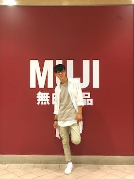 「MUJI」｜「アイテム（その他アウター）」を使った、Haoさん（メンズ・171cm）の夏コーディネート