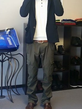 「wjk（ダヴルジェイケイ）のアイテム（テーラードジャケット）」を使った、mitoさん（メンズ・176cm）の春コーディネート