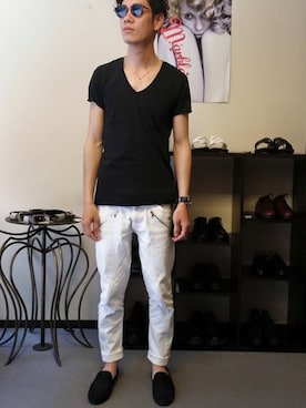 「mythography（ミソグラフィー）のアイテム（その他シューズ）」を使った、mitoさん（メンズ・176cm）の春コーディネート