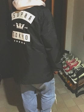 「SUPRA（スープラ）のアイテム（ジャケット/アウター）」を使った、JUrIさん（レディース・163cm）の春コーディネート