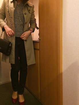 「COMME CA DU MODE（コムサデモード）のアイテム（トレンチコート）」を使った、mamsさん（レディース・159cm）の秋コーディネート