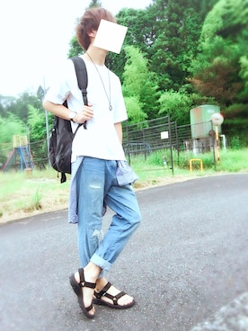 「7月WEAR夏のサンダル祭り」｜「アイテム（アナログ腕時計）」を使った、りゅーマさん（メンズ・177cm）の夏コーディネート