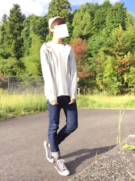 「SEVENDAYS=SUNDAY（セブンデイズサンデイ）のアイテム（ニットキャップ/ビーニー）」を使った、りゅーマさん（メンズ・177cm）の秋コーディネート