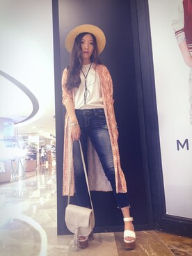 「moussy」｜「アイテム（シャツワンピース）」を使った、蔡William俊さん（レディース・168cm）の夏コーディネート