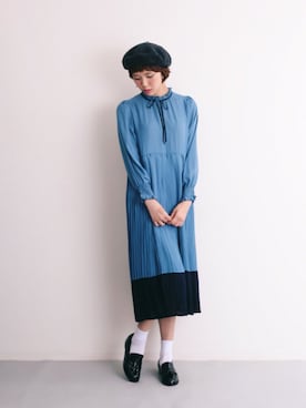 「ベロア」｜「アイテム（帽子）」を使った、メルロープリュスさん（レディース・164cm）の秋コーディネート