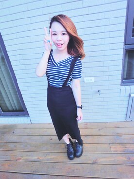「Lulus（-）のアイテム（オールインワン・サロペット）」を使った、宛彎✰さん（レディース・148cm）の夏コーディネート