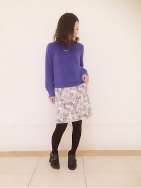 「花柄 スカート」｜Chisaさん（レディース・154cm）の冬コーディネート