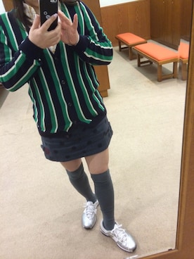 「PEARLY GATES（パーリーゲイツ）のアイテム（スカート）」を使った、もぐさん（レディース・153cm）の冬コーディネート
