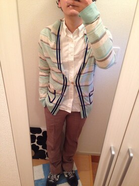 「SIDE SLOPE（サイドスロープ）のアイテム」を使った、沼舘 佑亮さん（メンズ・171cm）の春コーディネート