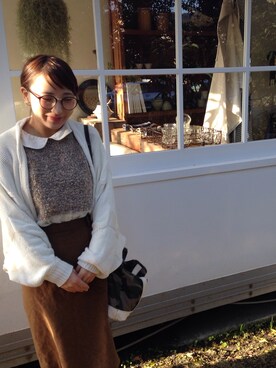 「LIPSERVICE（リップサービス）のアイテム（ポンチョ）」を使った、sakuraさん（レディース・160cm）の秋コーディネート