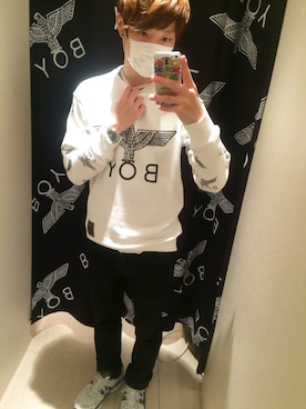 「FRED PERRY（フレッドペリー）のアイテム（デニムパンツ）」を使った、Yudaiさん（メンズ・163cm）の秋コーディネート