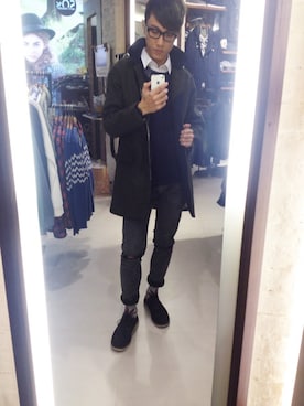「5（ファイブ）のアイテム（ジャケット/アウター）」を使った、Wellさん（メンズ・175cm）の冬コーディネート