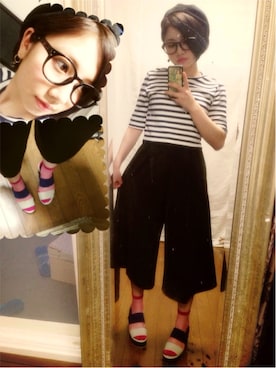 「on the couch（オンザカウチ）のアイテム（サンダル）」を使った、a--kakaさん（レディース・150cm）の春コーディネート
