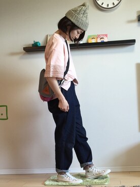 「マムジーンズ」｜TESCOさん（レディース・157cm）の春コーディネート