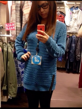 「ROXY（ロキシー）のアイテム（チュニック）」を使った、chiemiさん（レディース・168cm）の冬コーディネート