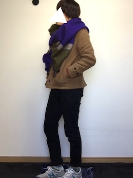 「HARE（ハレ）のアイテム（その他アウター、ブラウン系）」を使った、ゆうき＊さん（メンズ・170cm）の冬コーディネート