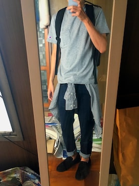 「Champion（チャンピオン）の【Champion/チャンピオン】ベーシック Tシャツ（Tシャツ/カットソー）」を使った、Yuuさん（メンズ・168cm）の秋コーディネート