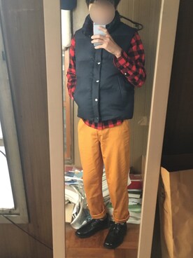 「Right-on（ライトオン）のアイテム（ダウンベスト）」を使った、Yuuさん（メンズ・168cm）の秋コーディネート