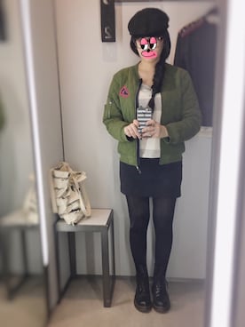 「BRIXTON（ブリクストン）のアイテム（ハンチング/ベレー帽）」を使った、hallie.x_xさん（レディース・158cm）の冬コーディネート